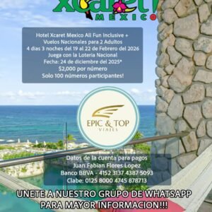 Boleto(s) Dinámica Viaje Todo Incluido XCARET